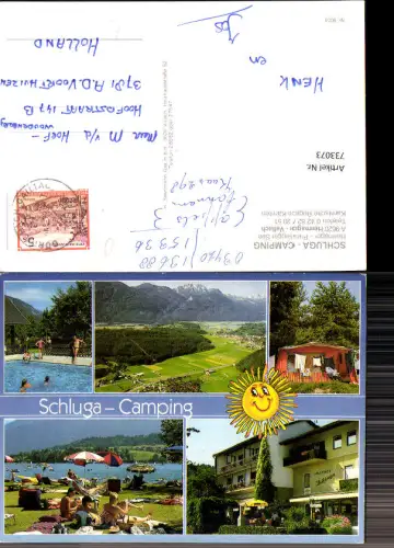 733073 Mehrbild AK Hermagor Hermagor-Pressegger See Schluga Camping Strandleben Schwimmbad Gasthof