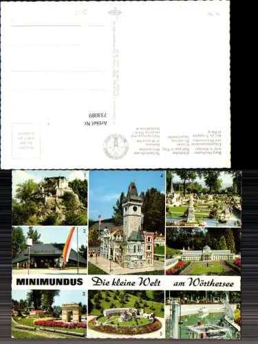 733089 Mehrbild AK Klagenfurt Minimundus Arc de Triomphe Paris Prag Rathaus Kurhaus Wiesbaden Hafenanlage