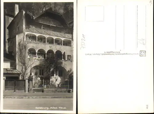 733219 tolle seltene Foto-AK Salzburg Altes Haus Villa Partie Foto-AK Mülln