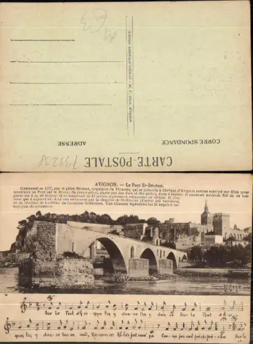 733238 France Avignon Le Pont St. Benzet Brücke Liedkarte