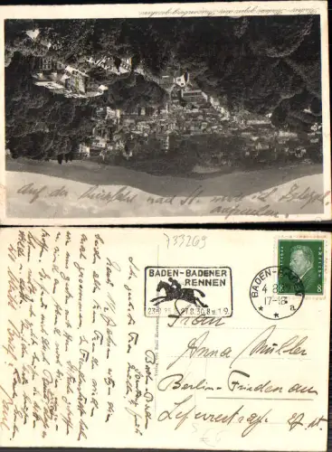733269 Stempel-unsortiert Baden Baden Rennen Pferderennen 1929