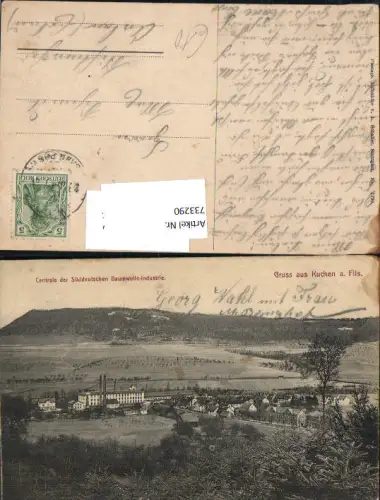 733290 Gruss aus Kuchen am Filstal LK Göppingen Fabrik Baumwoll Industrie