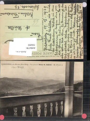 733293 Hohrodberg pres Munster Ehemalige Haut Rhin Hotel H. Roess
