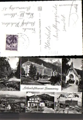 733324 Semmering Hotel Panhans Adlitzgraben Südbahnhotel Kapelle Hirschenkogel