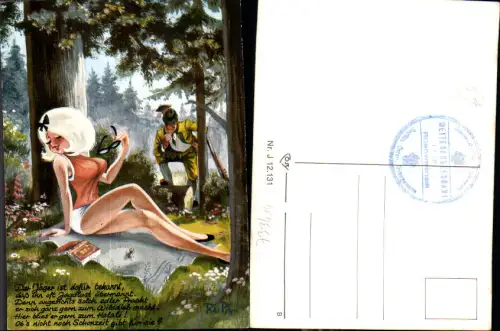 733414 Scherz Humor Scherzkarte RUPA Jäger Frau Wald Spruch Erotik