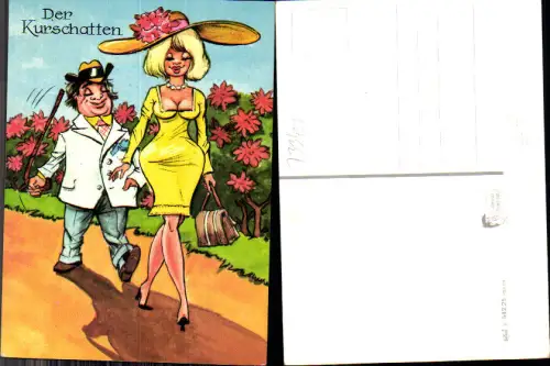 733423 Scherz Humor Scherzkarte Kurschatten Erotik Hut Gehstock