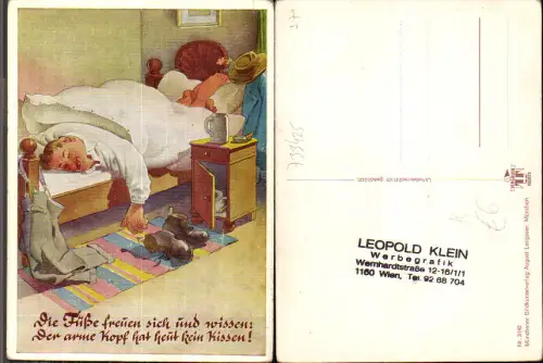 733425 Scherz Humor Scherzkarte Alkohol Bier Betrunkener Bett pub Lengauer
