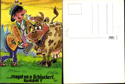 733431 Scherz Humor Scherzkarte Alkohol Schnaps Kuh Bier