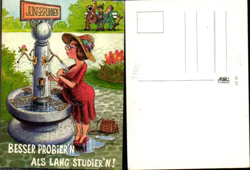 733432 Scherz Humor Scherzkarte FRAPA Jungbrunnen Brunnen Erotik
