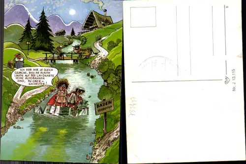 733437 Scherz Humor Scherzkarte RUPA Auto im Wasser
