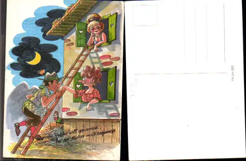 733449 Scherz Humor Scherzkarte FRAPA Erotik Frau Kuss Handkuss