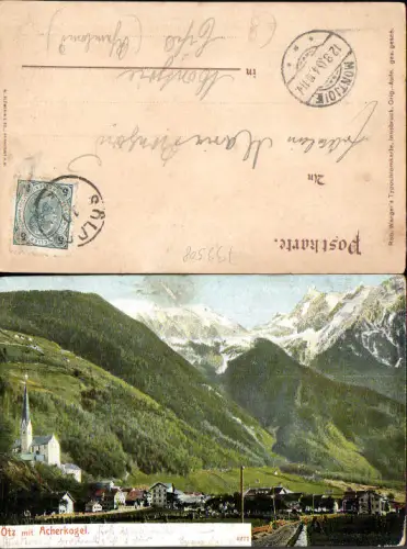733508 tolle AK Ötz Oetz im Ötztal Tirol Acherkogel Stp. Sölden 1904 gel Montjoie
