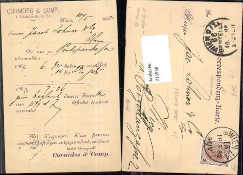 733558 Reklame Cornides e Comp. Wien 1 1898