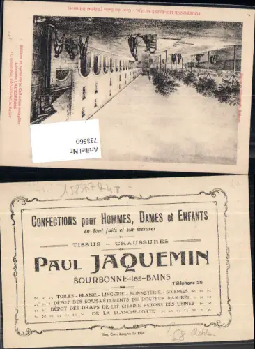 733560 Reklame Paul Jaquemin Bourbonne les Bains