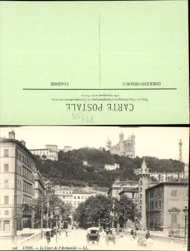 733594 France Lyon Le Cours Archeveche Kutschen pub LL 126