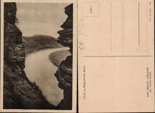 733632 Sächsische Schweiz Rathen Bastei Berggaststätte Elbe