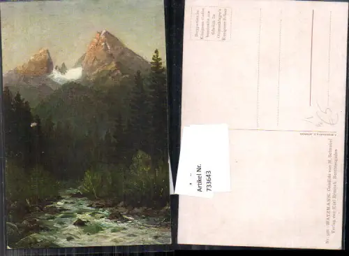 733643 Künstler AK H. Schnabel Watzmann Berchtesgaden Ramsau