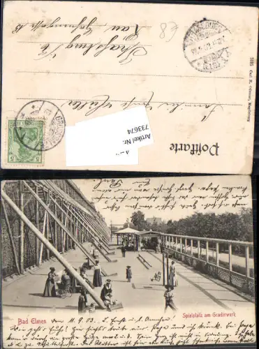 733674 tolle AK Bad Elmen Spielplatz am Gradirwerk 1900 Salzelmen Schönebeck Elbe