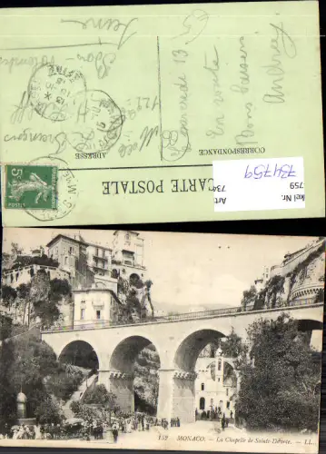 734759 Monaco Monte-Carlo La Chapelle de Sainte-Devote Viadukt Brücke Kirche