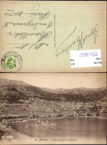 734760 Monaco Monte-Carlo Vue generale sur la Condamine