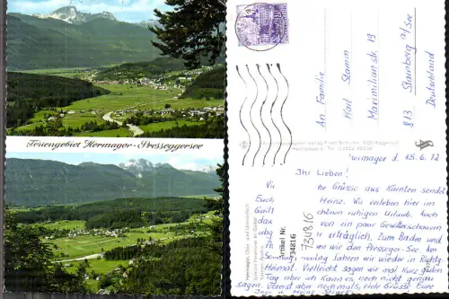 734816 Mehrbild AK Hermagor Ober- u. Untervellach Gailtal Hermagor-Presseggersee