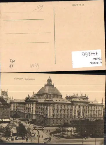 734860 München Munich Justizpalast Straßenbahn