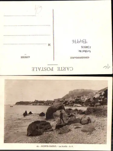 734976 Monaco Monte-Carlo La Plage Strand Küste