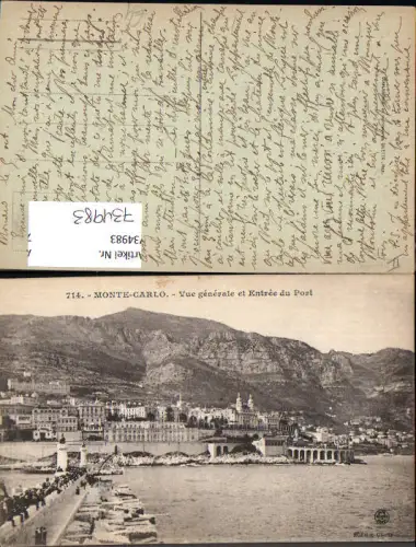 734983 Monaco Monte-Carlo Vue generale et Entree du Port Hafen Einfahrt