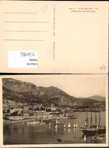 734986 Monaco Monte-Carlo Le Port Hafen Segelschiff Schiffe Boote