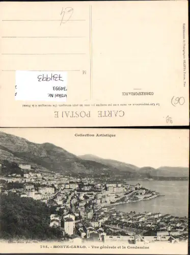 734993 Monaco Monte-Carlo Vue generale et la Condamine