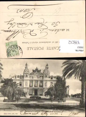 735012 Monaco Monte-Carlo Le Casino et Jardins Palmen