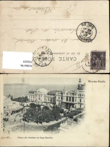 735029 Monaco Monte-Carlo Place du Casino et Cap-Martin