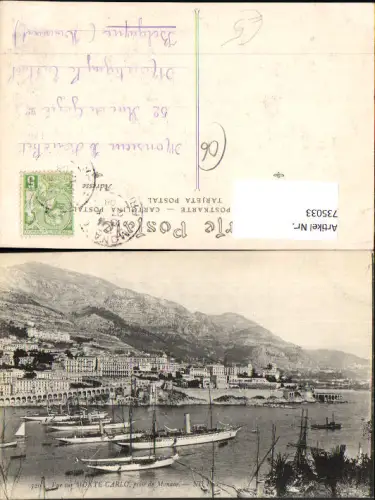 735033 Monaco Monte-Carlo prise de Monaco Schiffe Dampfer