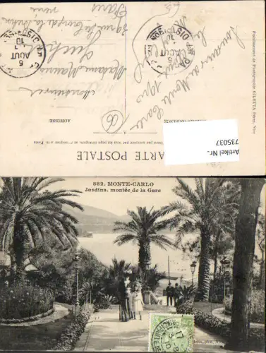 735037 Monaco Monte-Carlo Jardins montee de la Gare Palmen