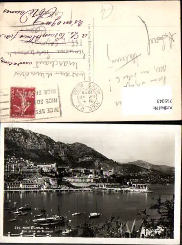 735043 Monaco Monte-Carlo Vue prise de Monaco Boote Schiff Dampfer