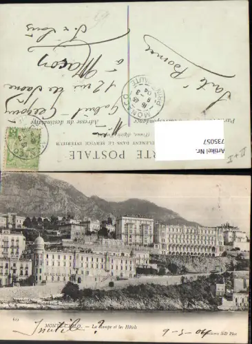 735057 Monaco Monte-Carlo La Rampe et les Hotels Küste