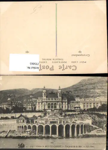 735065 Monaco Monte-Carlo Casino Vue prise de la Mer