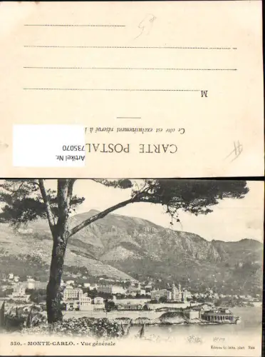 735070 Monaco Monte-Carlo Vue generale
