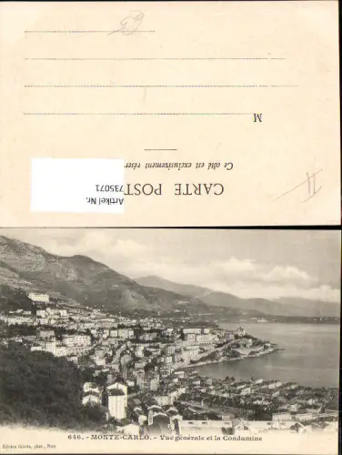 735071 Monaco Monte-Carlo Vue generale et la Condamine