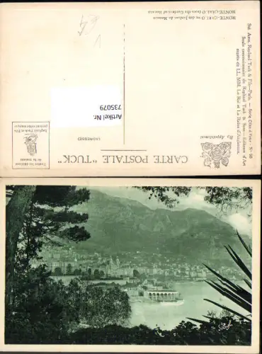 735079 Monaco Monte-Carlo Vu des Jardins de Monaco pub Raphael Tuck Son Cote d Azur 90