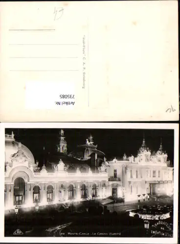 735085 Foto AK Monaco Monte-Carlo Le Casino illumine Nachtansicht