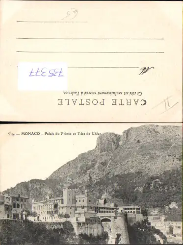 735377 Monaco Monte-Carlo Palais du Prince et Tete de Chien