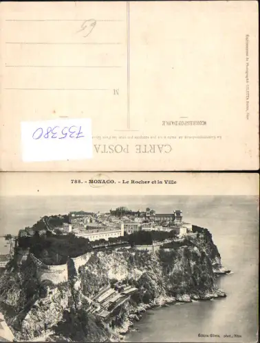 735380 Monaco Monte-Carlo Le Rocher et la Ville