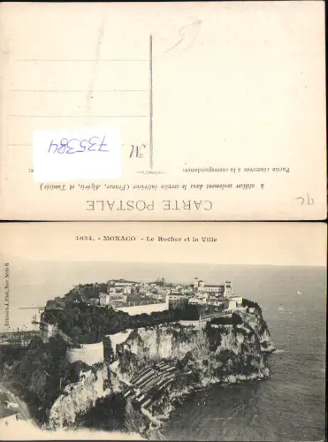 735384 Monaco Monte-Carlo Le Rocher et la Ville