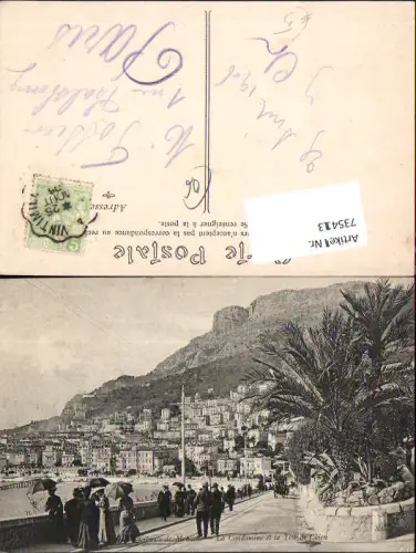 735413 Monaco Monte-Carlo Principaute La Condamine et la Tete de Chien Palmen Kutsche
