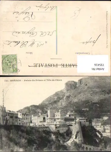735416 Monaco Monte-Carlo Palais du Prince et Tete de Chien