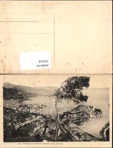 735418 Monaco Monte-Carlo Vue generale Baum im Vordergrund