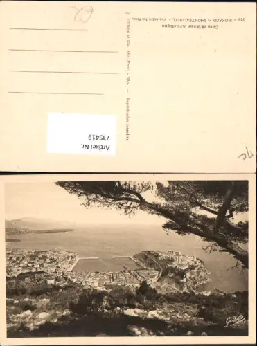 735419 Monaco Monte-Carlo Vue entre les Pins Baum im Vordergrund