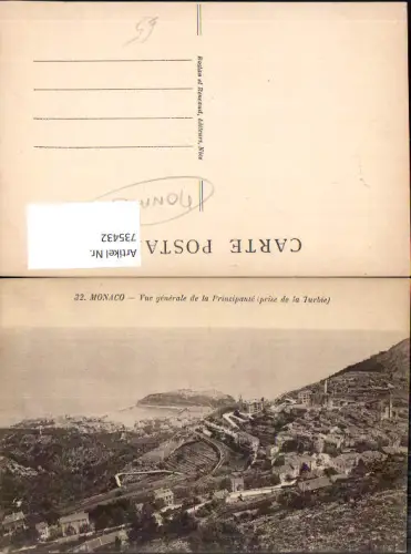 735432 Monaco Monte-Carlo Vue generale de la Principaute prise de la Turbie