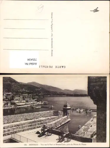 735434 Monaco Monte-Carlo Vue sur le Port et Monte-Carlo prise du Palais du Prince Kanonen Hafen
